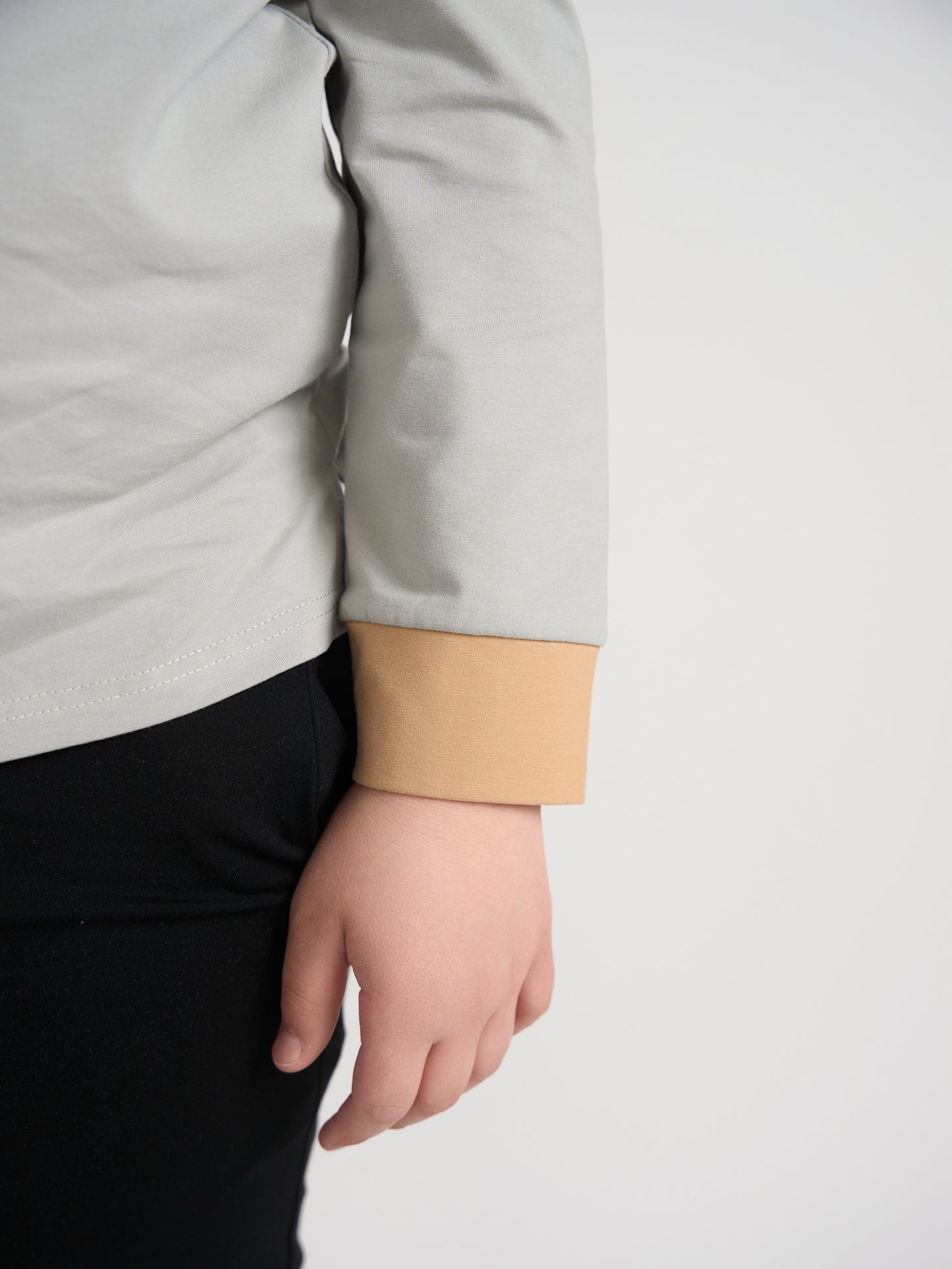 Gray Color Block Polo Long Sleeve