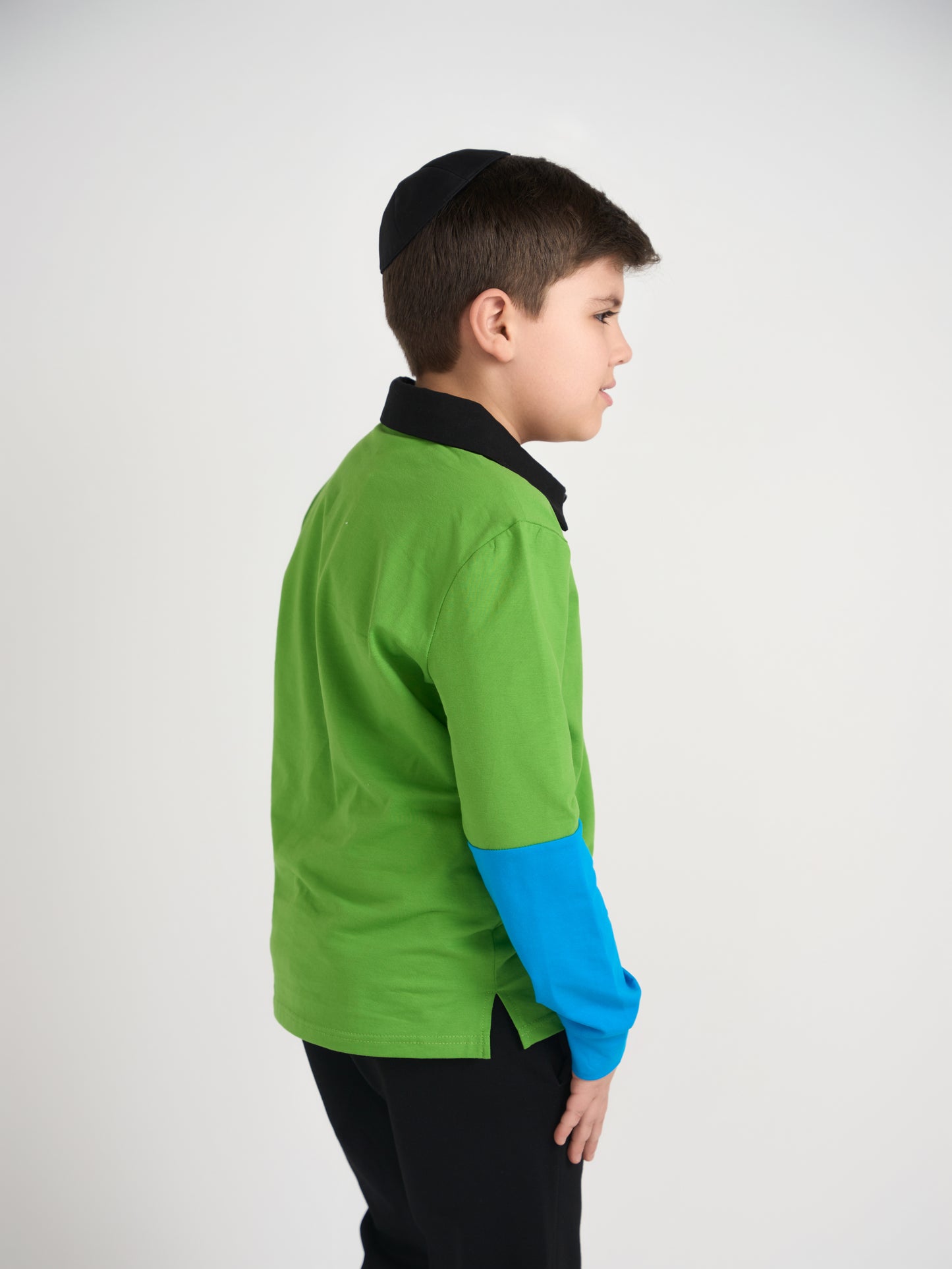 Emerald Color Block Polo Long Sleeve