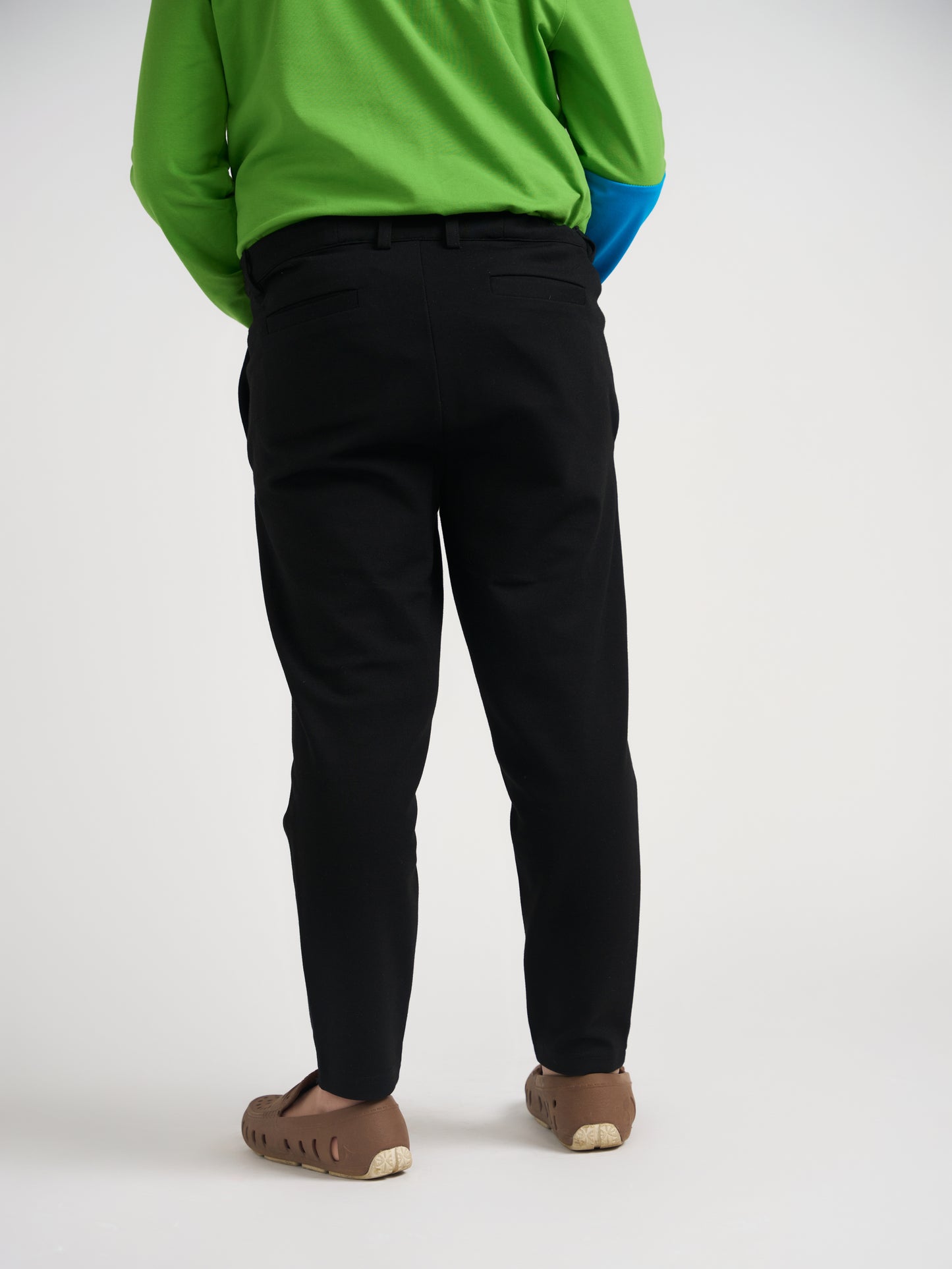 Black Stretch Pants With Double Belt Loop