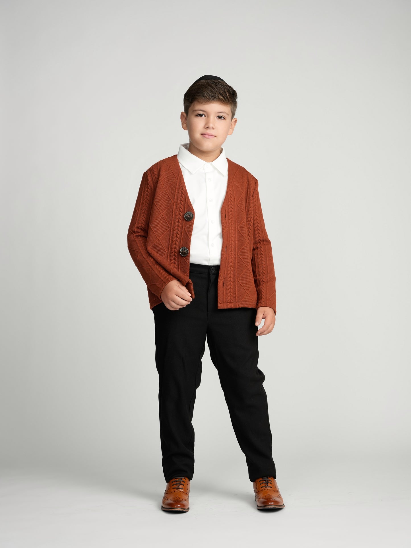 Rust Chunky Knit Cardigan