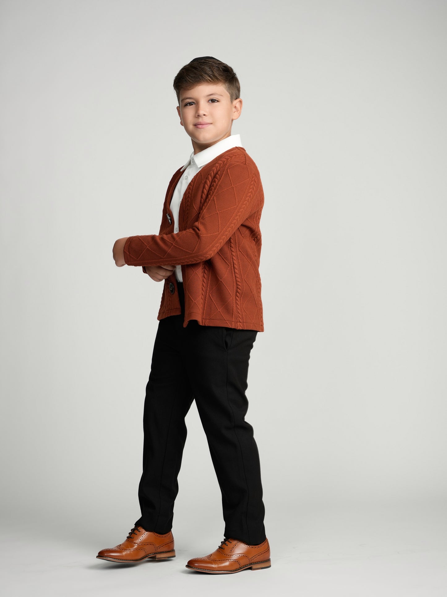 Rust Chunky Knit Cardigan