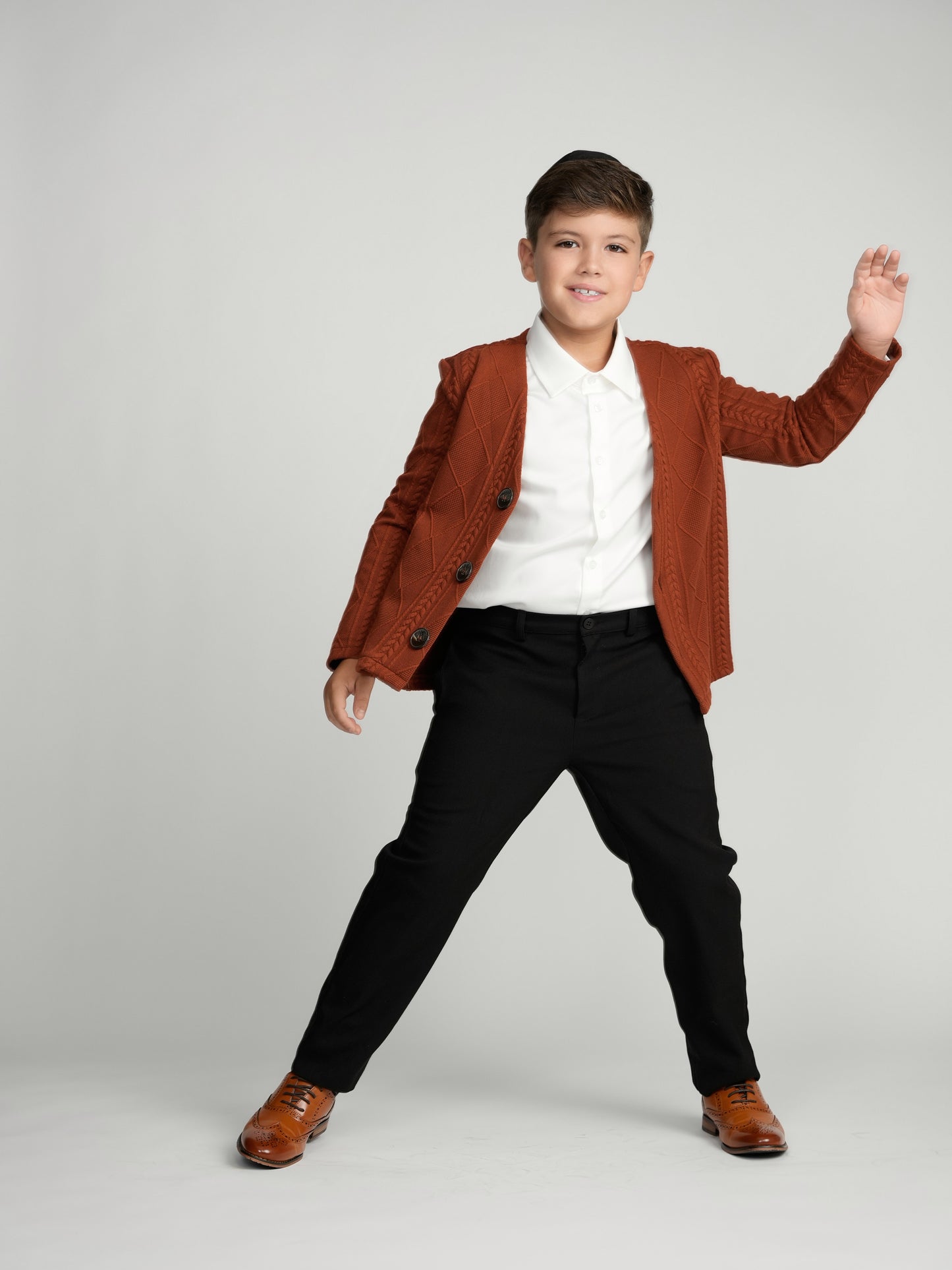 Rust Chunky Knit Cardigan