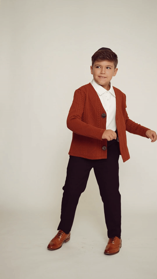 Rust Chunky Knit Cardigan
