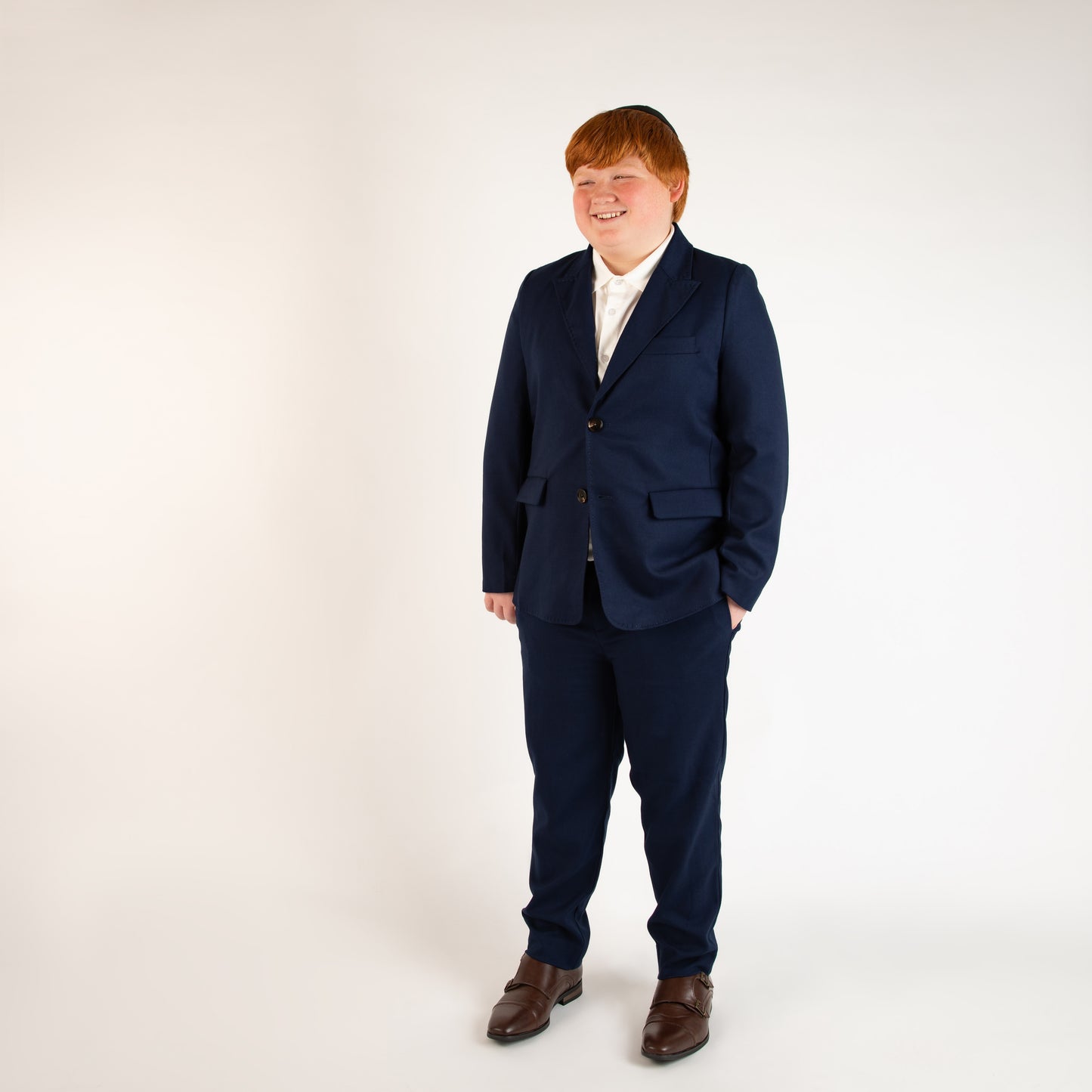 Peak Lapel Navy Dress Blazer