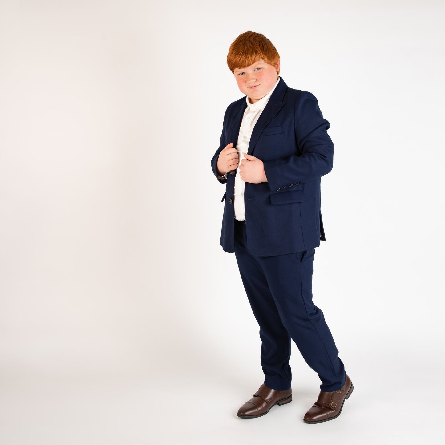 Peak Lapel Navy Dress Blazer