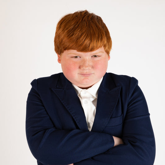 Peak Lapel Navy Dress Blazer