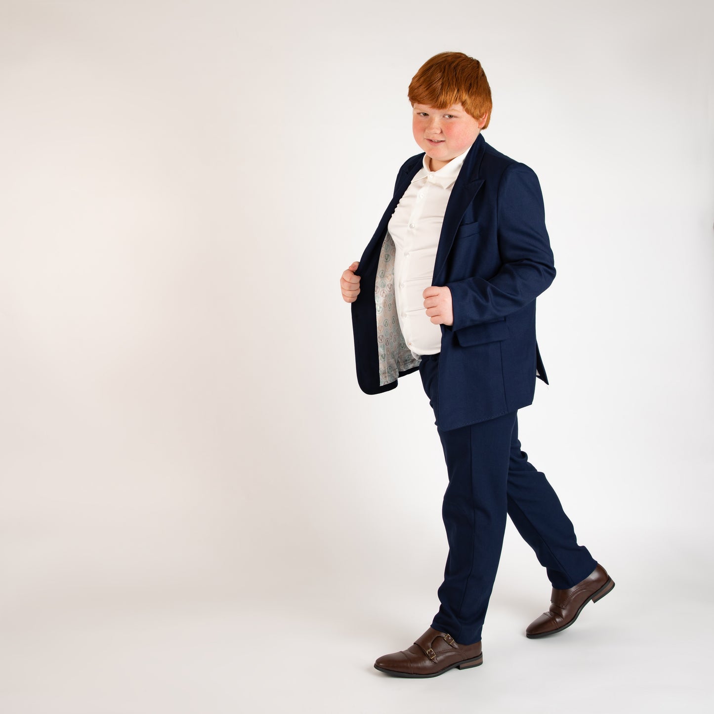 Peak Lapel Navy Dress Blazer