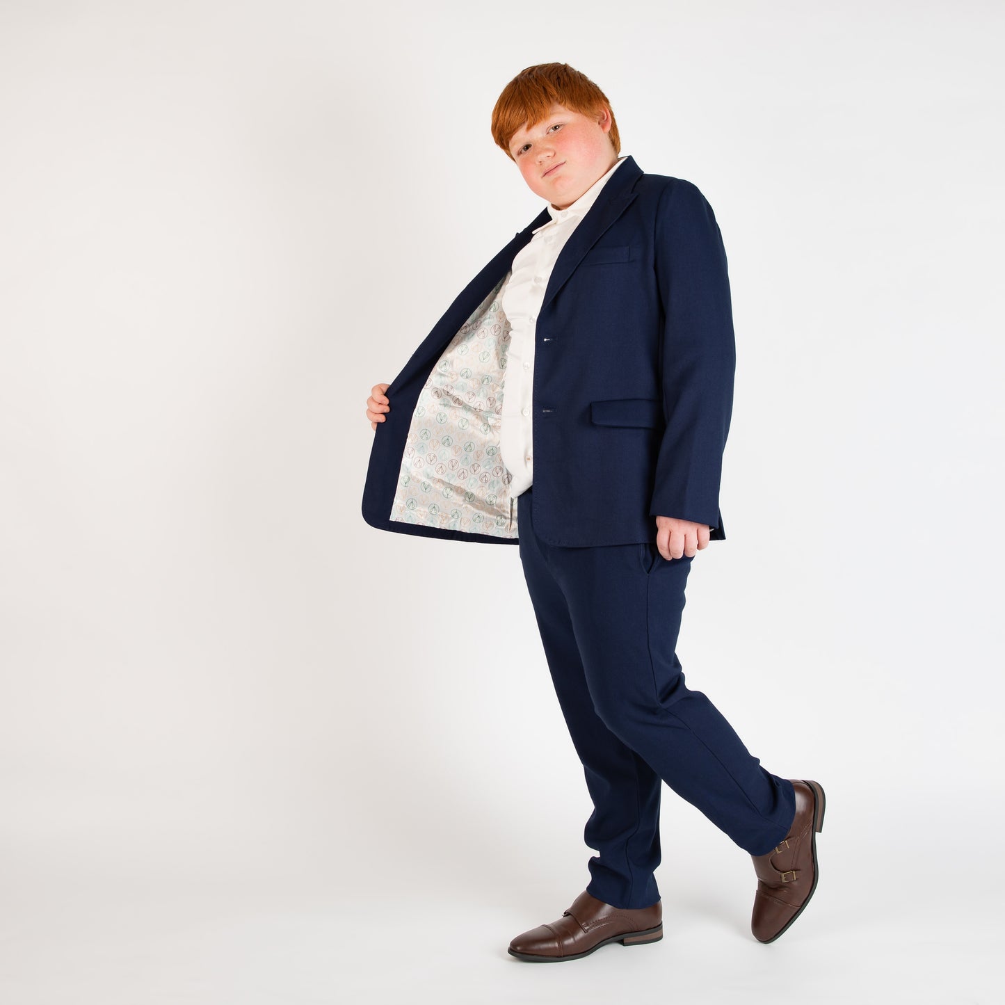Peak Lapel Navy Dress Blazer