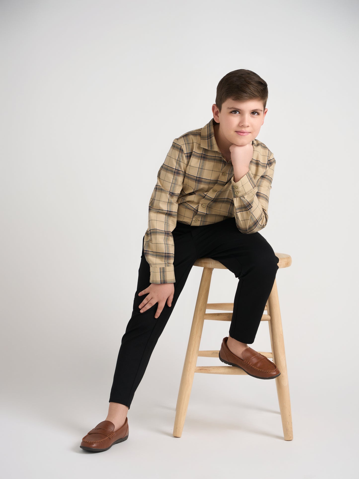 Plaid Button Down Shirt Husky Boys