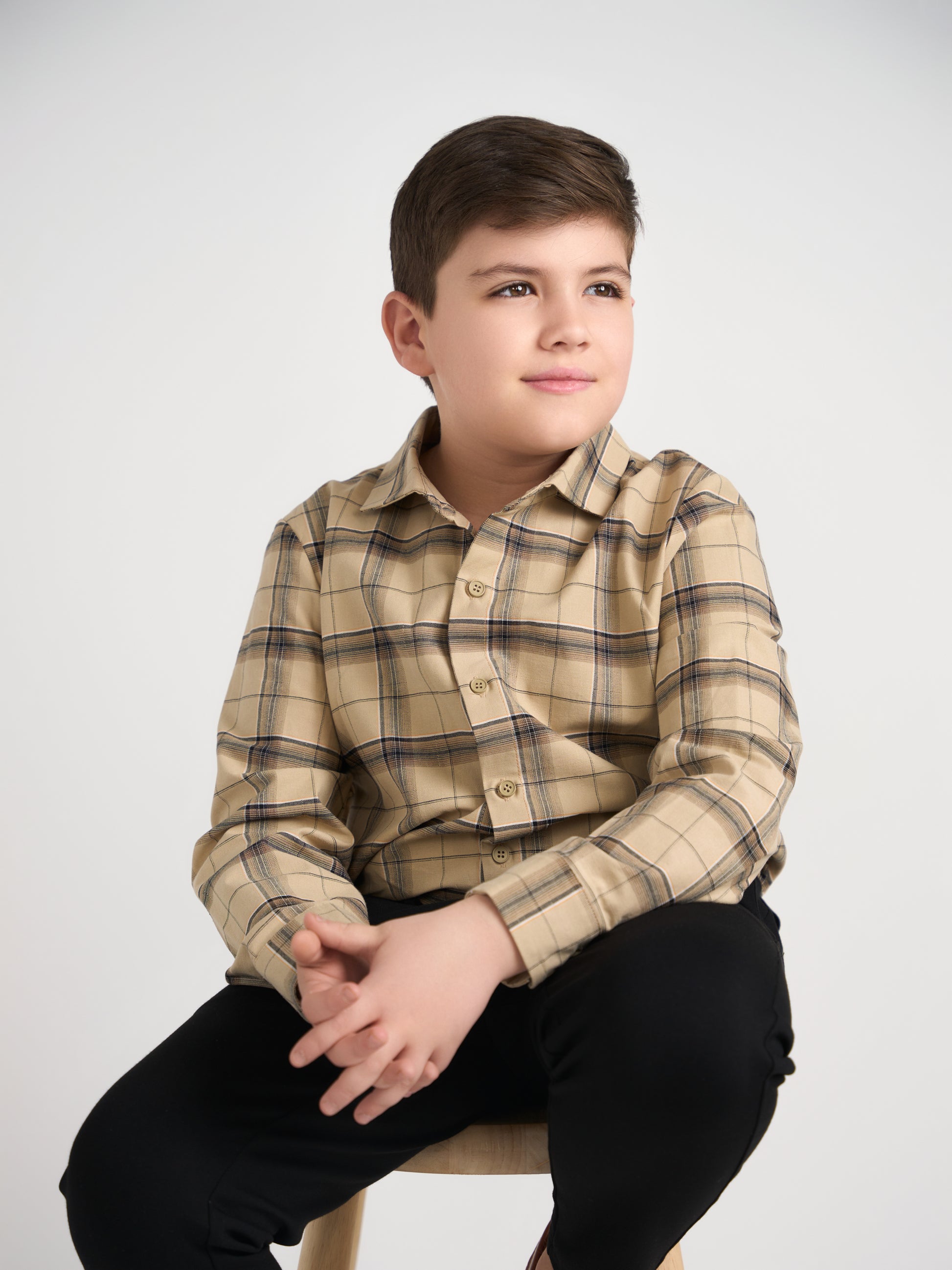 Plaid Button Down Shirt Husky Boys