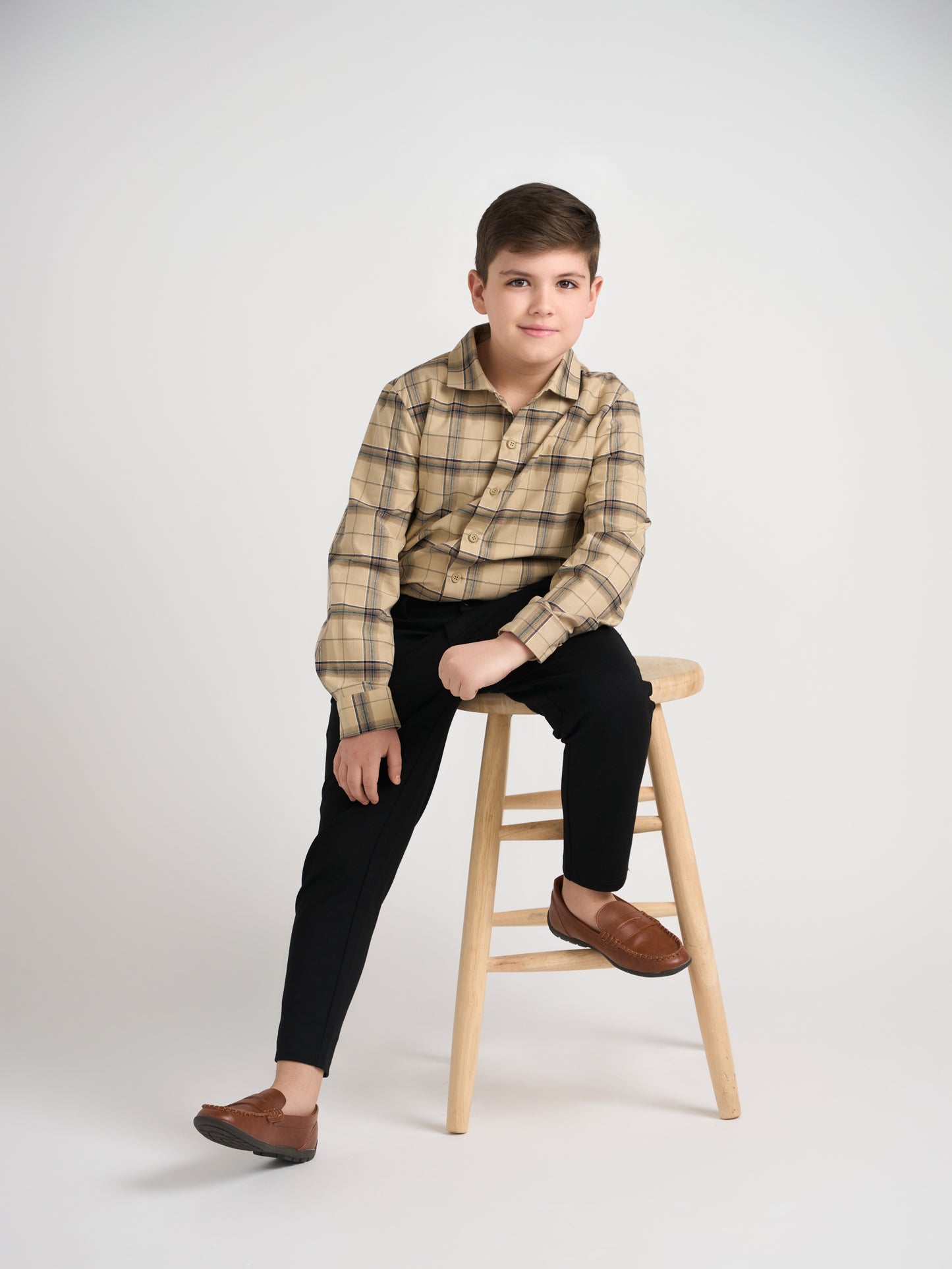 Plaid Button Down Shirt Husky Boys