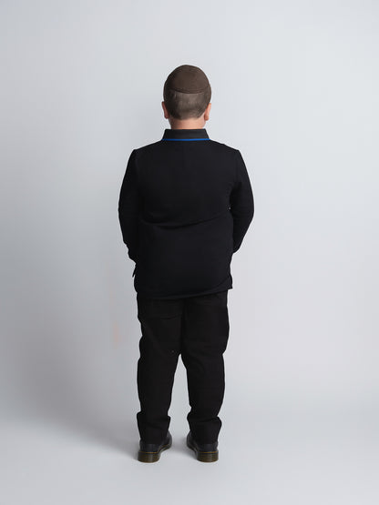 Black Cotton Chino Pants Husky Boys