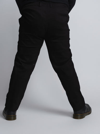 Black Cotton Chino Pants Husky Boys