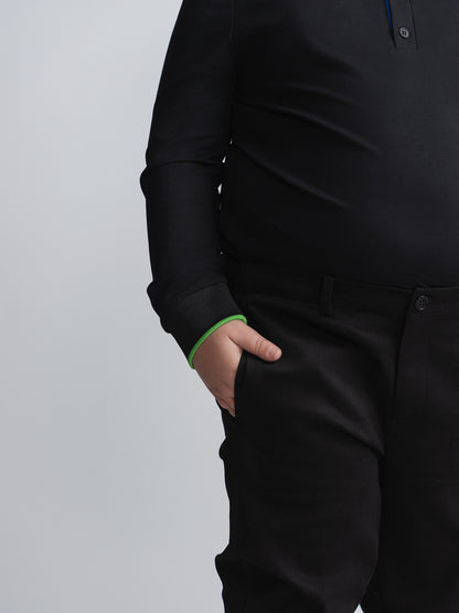 Black Cotton Chino Pants Husky Boys