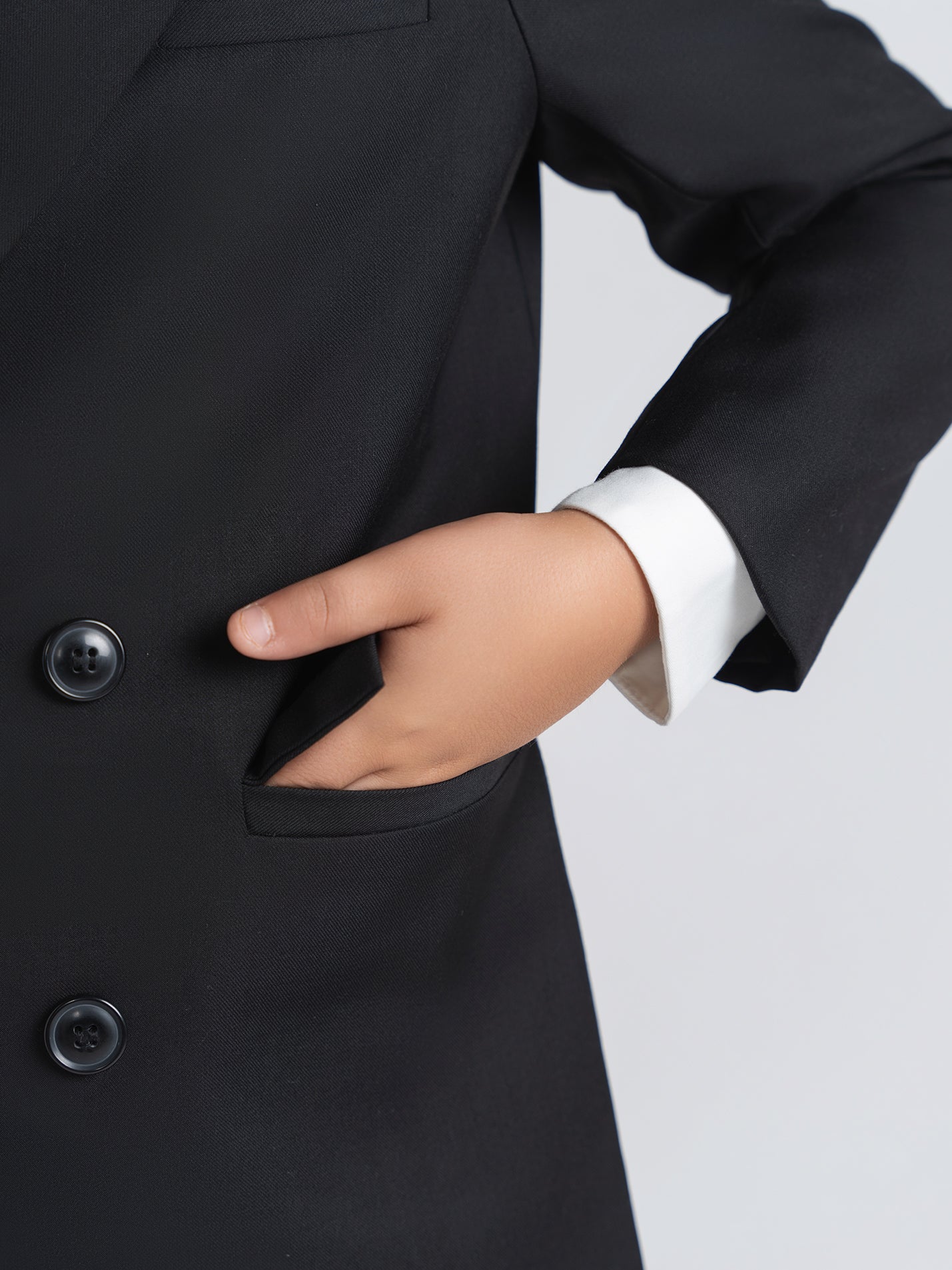 Black Double Breasted Dress Blazer Husky Boys