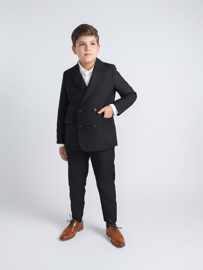 Black Double Breasted Dress Blazer Husky Boys
