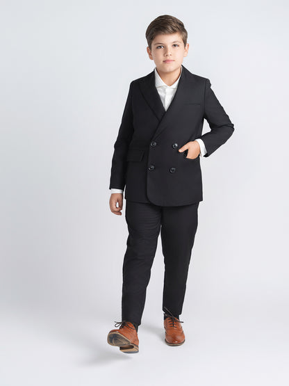 Black Double Breasted Dress Blazer Husky Boys