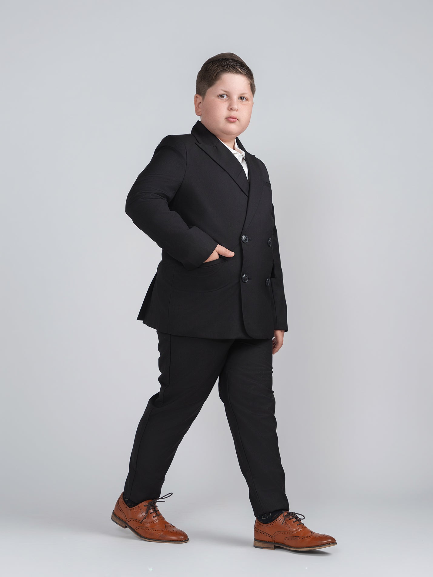 Black Double Breasted Dress Blazer Husky Boys