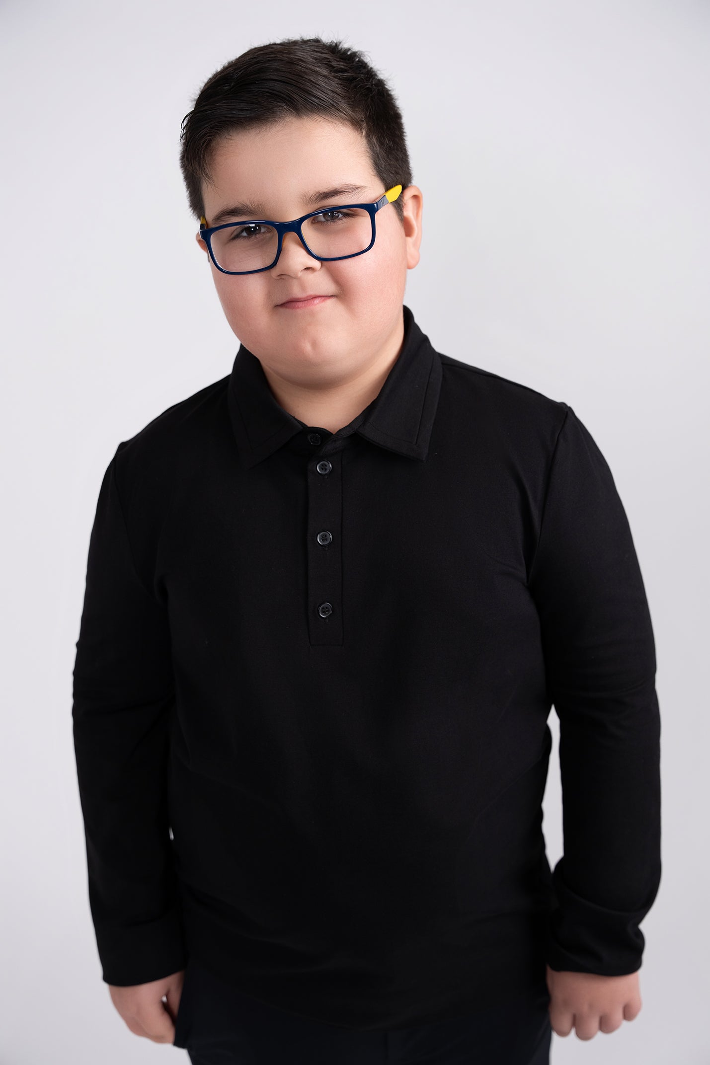 Black Layered Polo Husky Boys