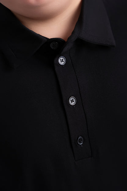 Black Layered Polo Husky Boys