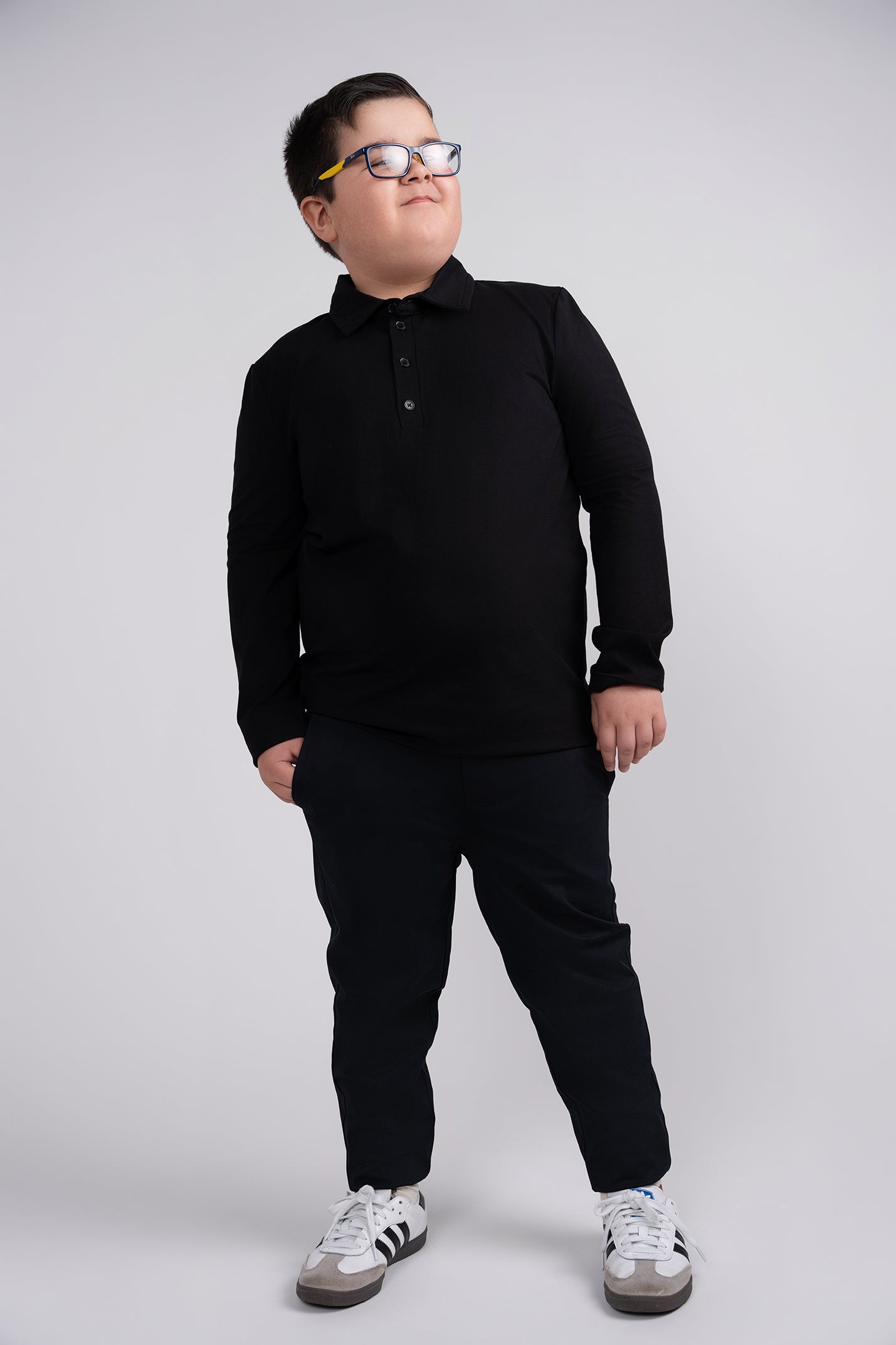 Black Layered Polo Husky Boys