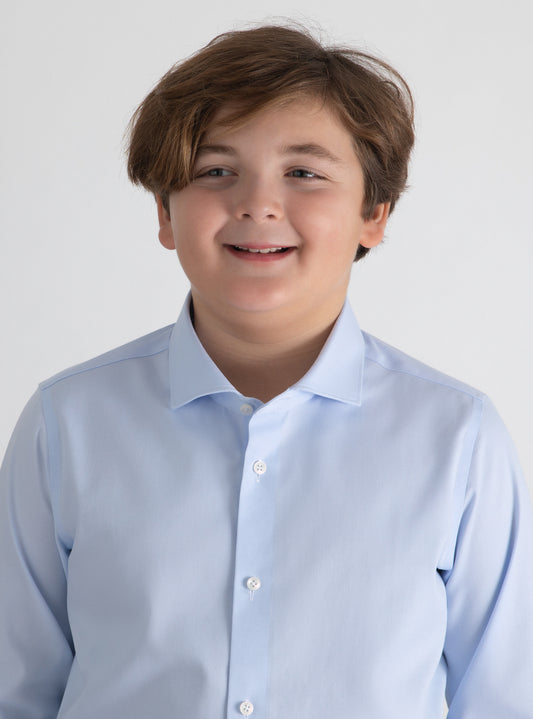 Blue Non-Iron Dress Shirt Husky Boys
