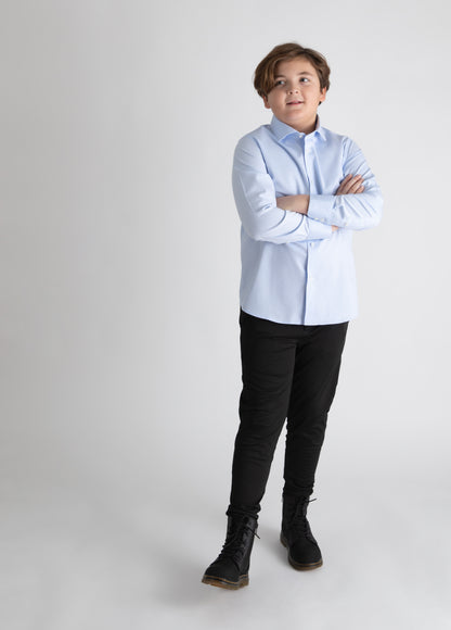 Blue Non-Iron Dress Shirt Husky Boys