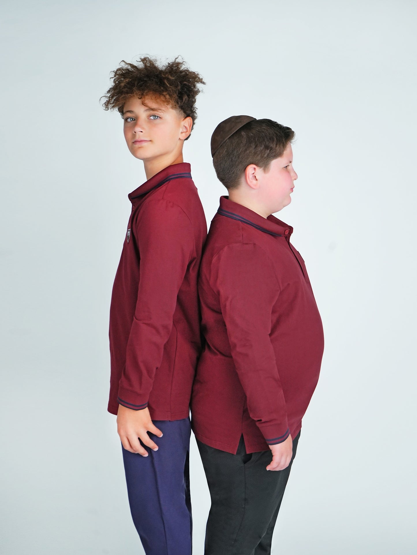 Burgundy Patch Polo husky boys