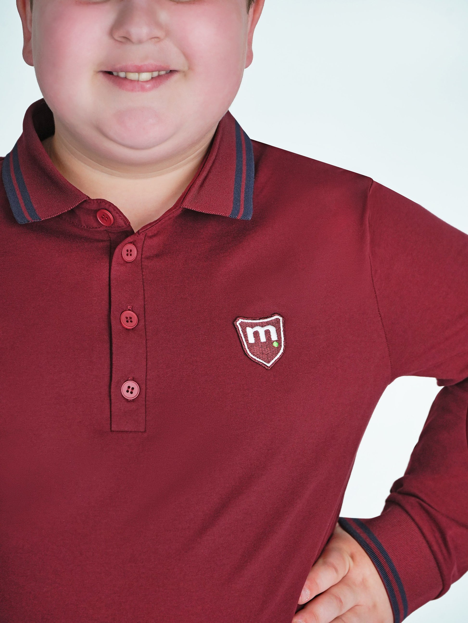 Burgundy Patch Polo husky boys