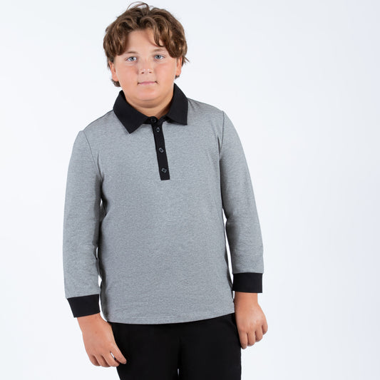 Gray Polo With Black Trim