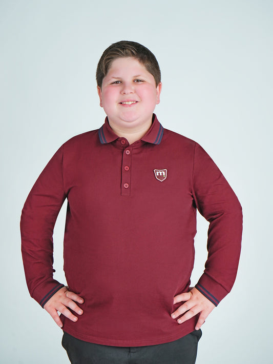 Burgundy Patch Polo