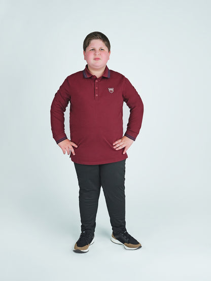 Burgundy Patch Polo