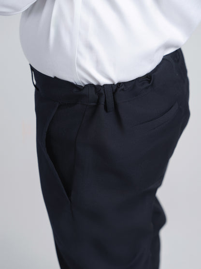 Dark Navy Suit Pants Husky Boys side close up