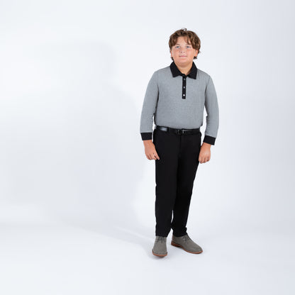 Gray Polo With Black Trim