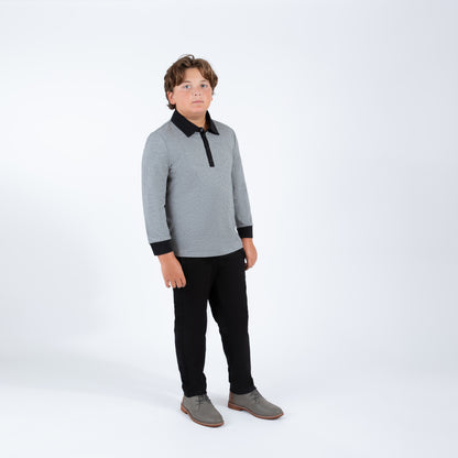 Gray Polo With Black Trim