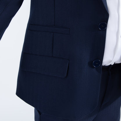 Mofi Husky Boys Navy Pinstripe Blazer pockets