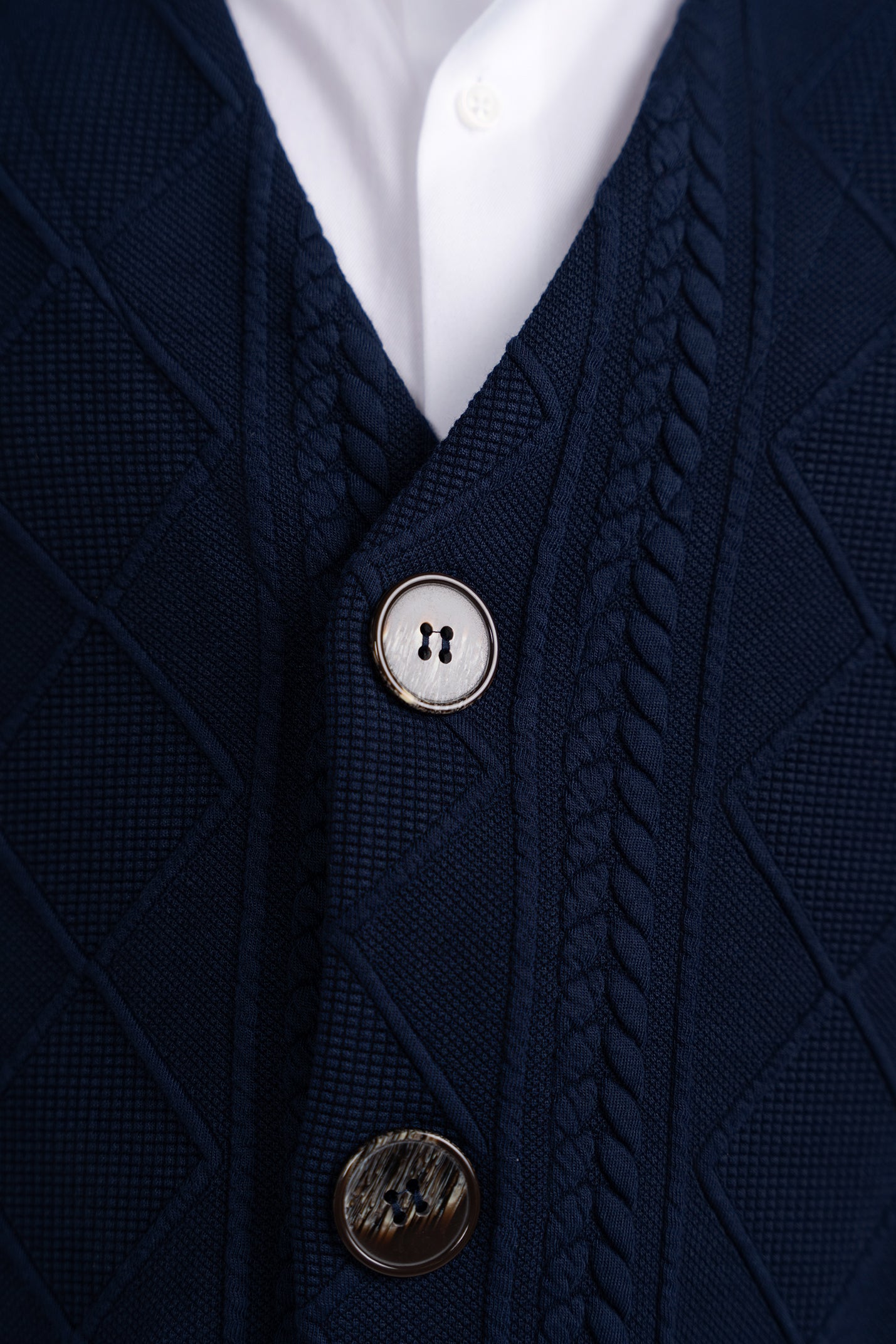 Navy Chunky Knit Cardigan Husky Boys