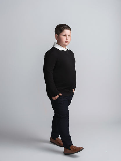 Navy Tailored Dress Pants Husky Boys