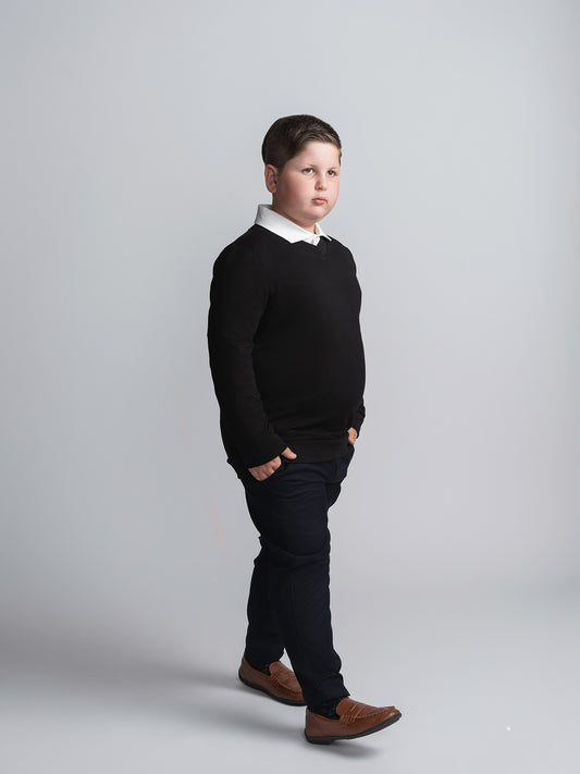 Navy Tailored Dress Pants Husky Boys