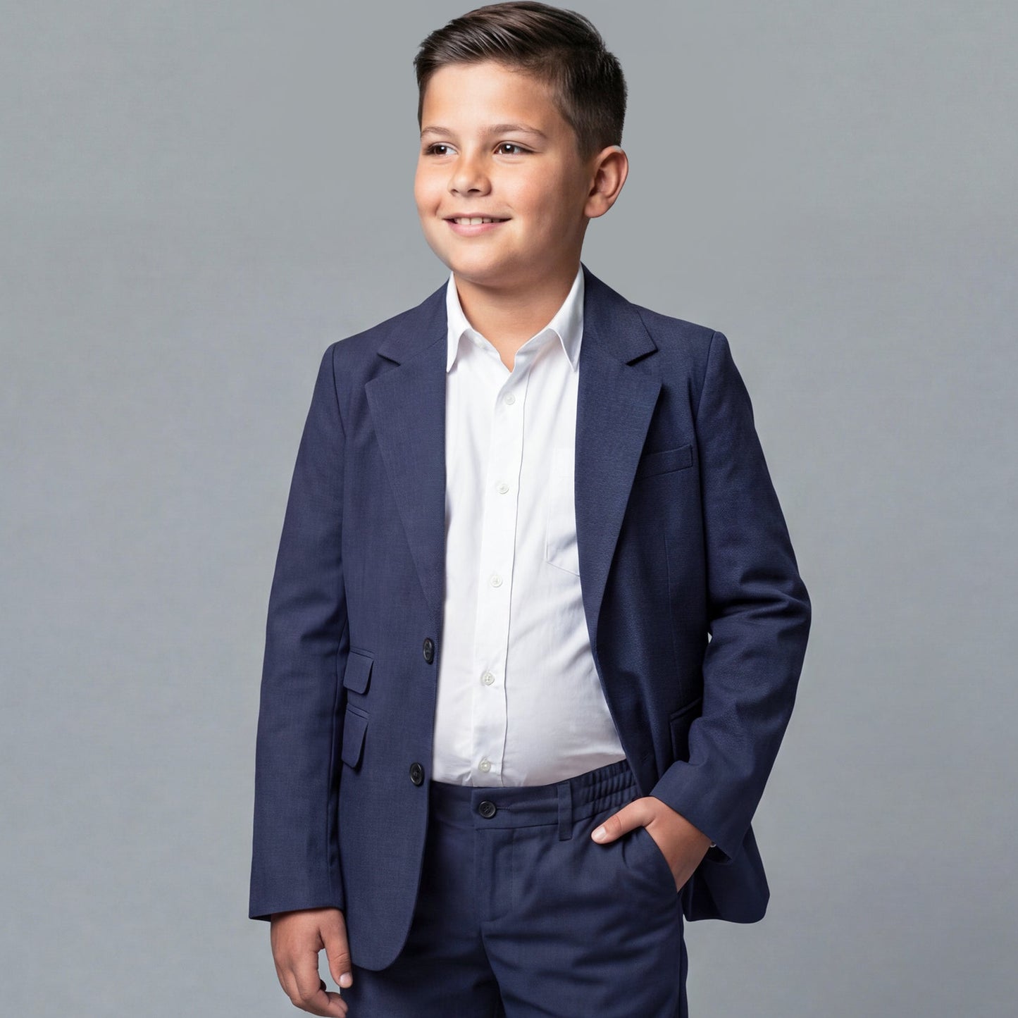 Navy Double Pocket Dress Blazer