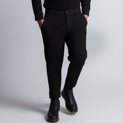 Black Stretch Pants Jogger Waist