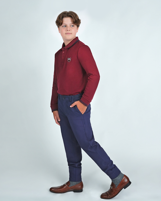 Navy Stretch Pants Jogger Waist