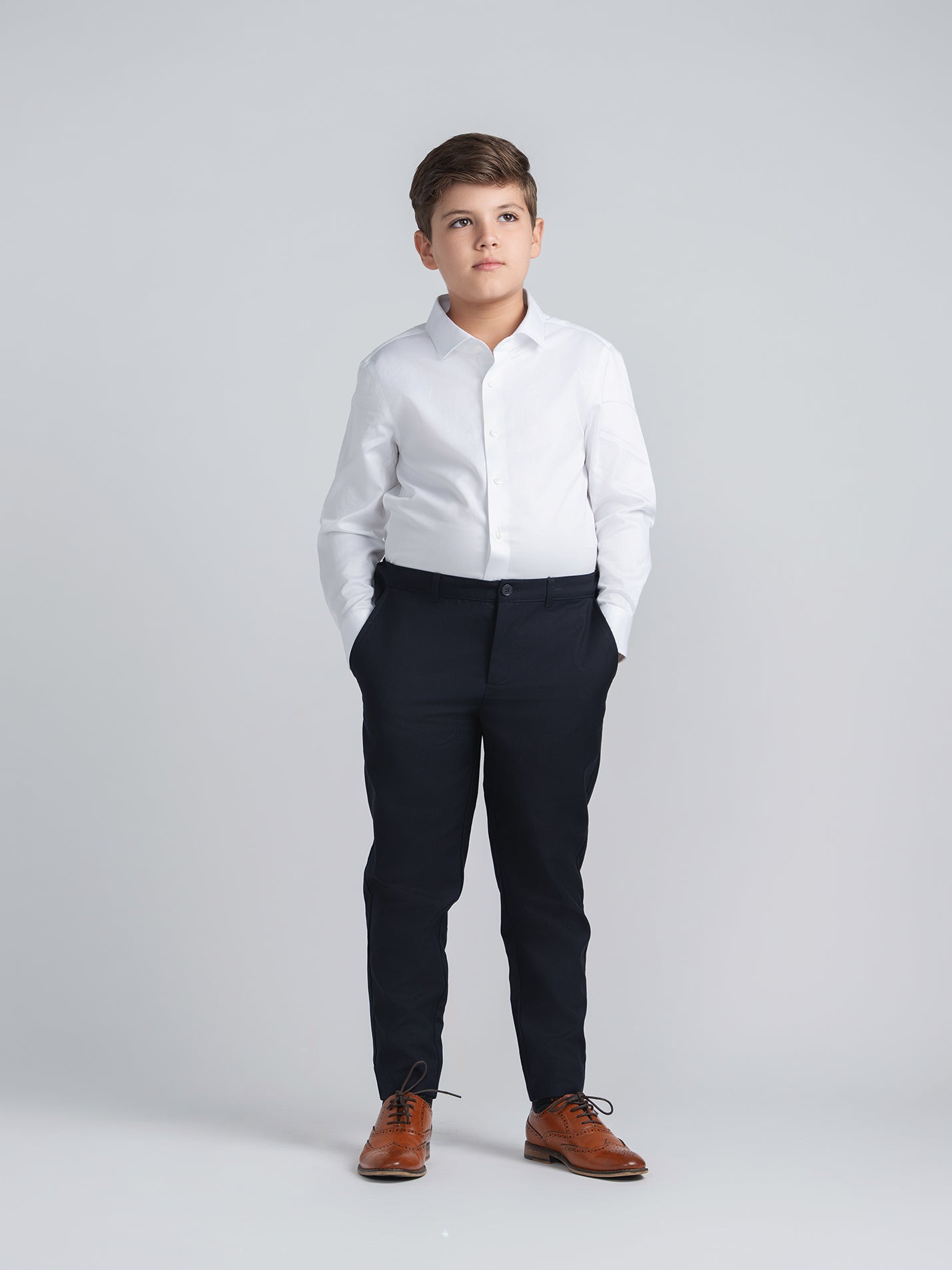 White Non-Iron Dress Shirt Husky Boys