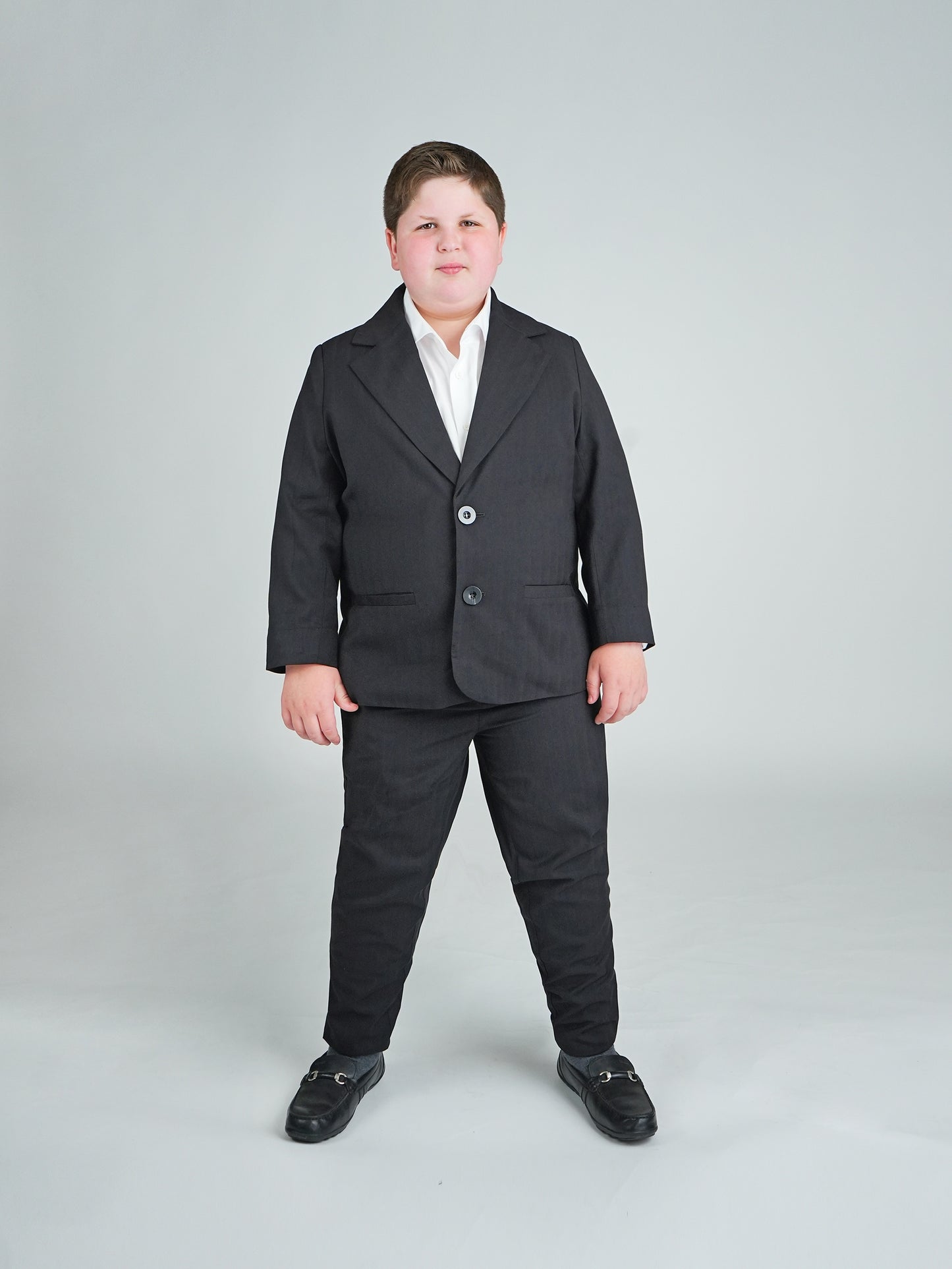 black on black blazer front husky boys