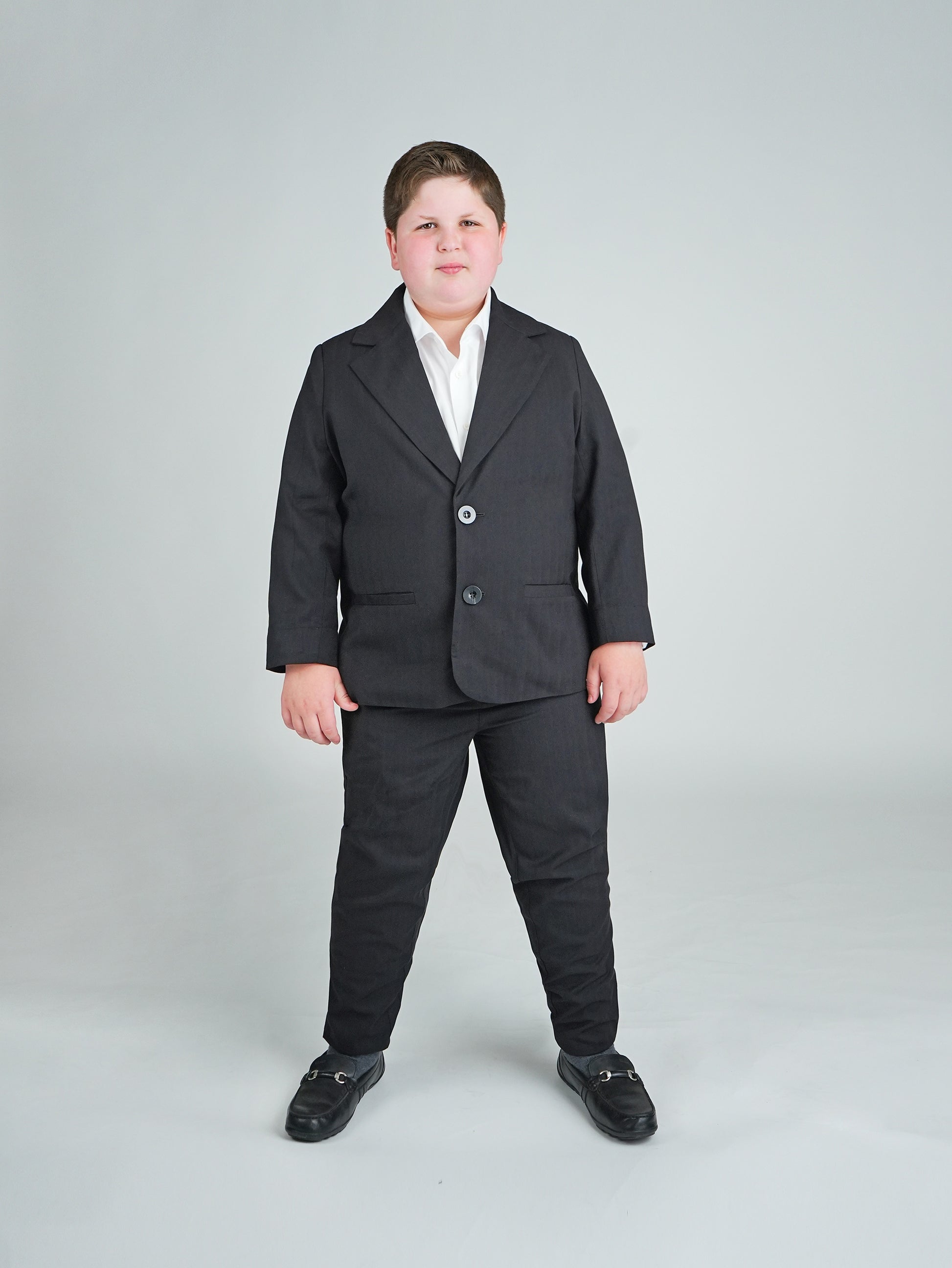 black on black blazer front husky boys