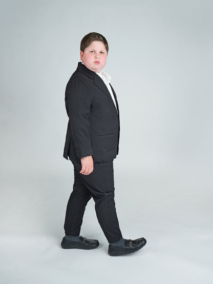 black on black blazer side view husky boys