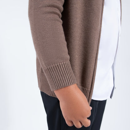 brown husky boys zipper sweater