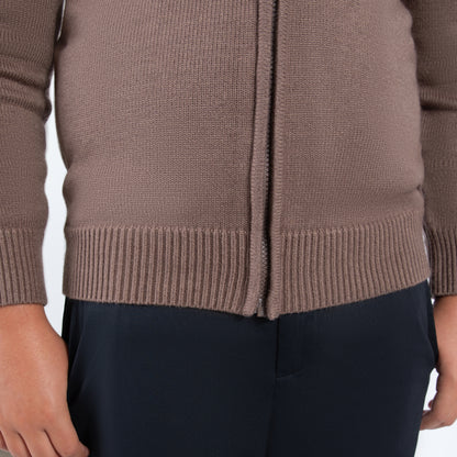 brown husky boys zipper sweater