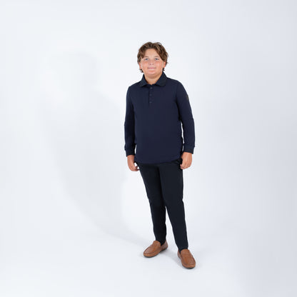 navy Logo Polo husky boys