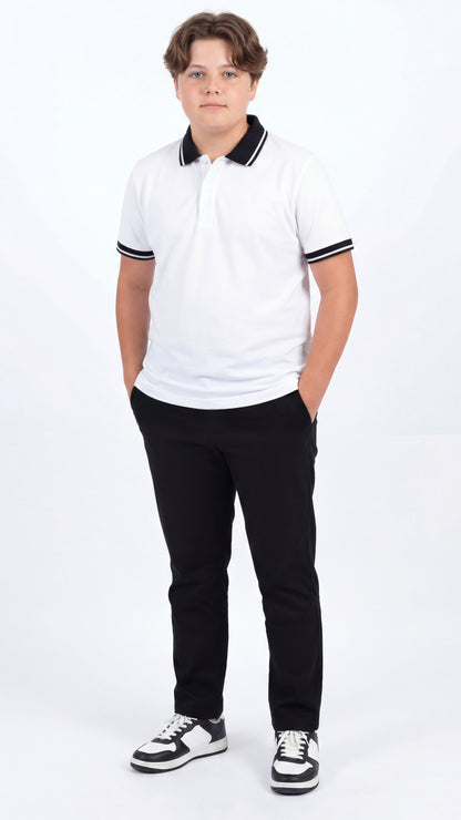 White Trim Polo